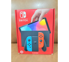 Nintendo Switch OLED model with Neon Red Blue Joy‑Con Like New