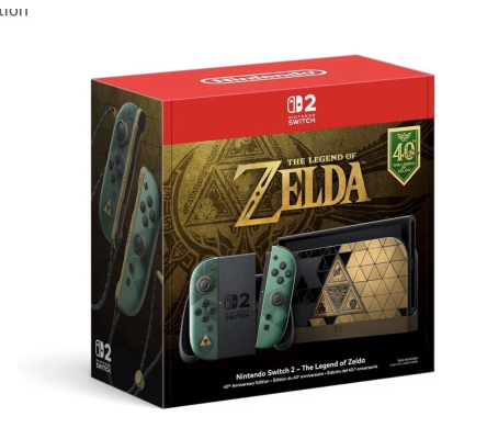 Máy Nintendo Switch 2 The Legend of Zelda 40th Anniversary Edition